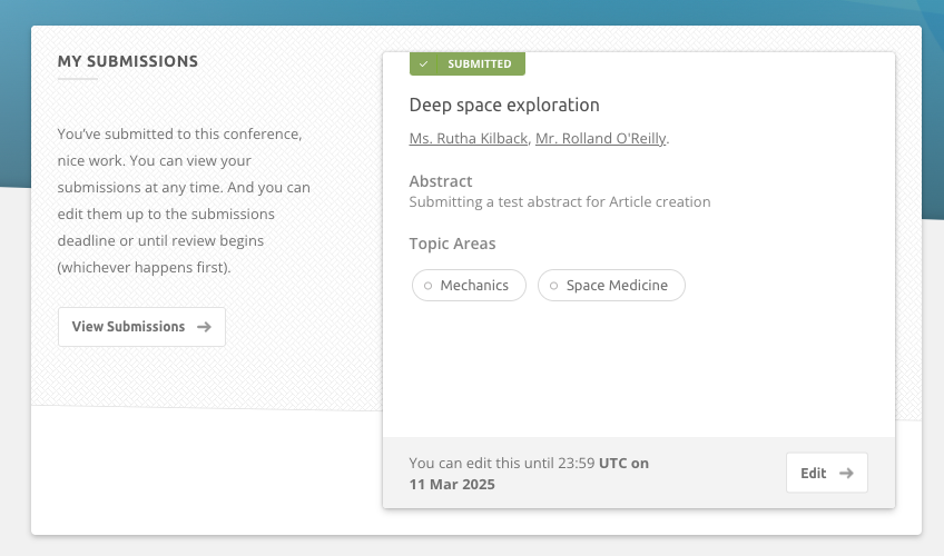 Submitting an abstract/paper